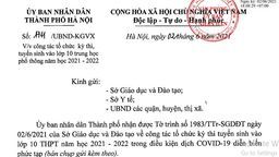Công văn 1711/UBND-KGVX của UBND TP Hà Nội về công tác tổ chức kỳ thi tuyển sinh vào lớp 10 THPT
