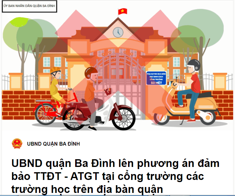 UBND quận Ba Đình lên phương án đảm bảo TTĐT - ATGT tại cổng trường các trường học trên địa bàn quận