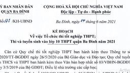 Kế hoạch số 173/KH-UBND của UBND Quận Ba Đình về việc Tổ chức thi tốt nghiệp THPT và thi tuyển sinh vào lớp 10 THPT: