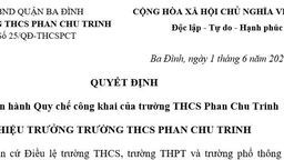 Quy chế công khai của trường THCS Phan Chu Trinh