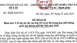 Kế hoạch số 8376/KH-SYT về việc đảm bảo y tế cho kỳ thi vào lớp 10 THPT và kỳ thi THPT quốc gia thành phố Hà Nội